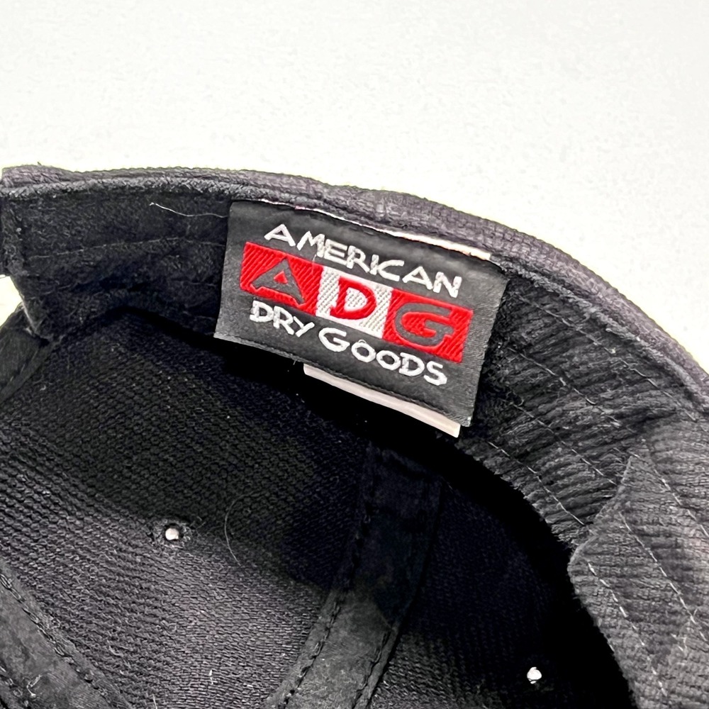 Vintage Lake Tahoe Corduroy‎ Strap Back Cap Hat Black Embroidered ADG American - Picture 8 of 9